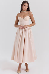 Perfect Peach Satin Corset and Skirt - SALE