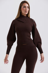 Adelita Chocolate Cashmere Blend Sweater - SALE