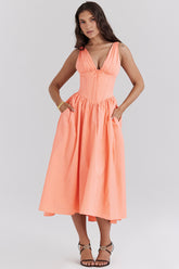 Emmelina Sorbet Cotton Corset Sundress