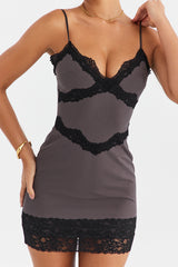 Mistress Rocks Slate & Black Mini Dress - SALE