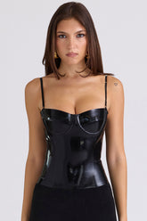 Noella Black Latex Corset Top - Limited Edition