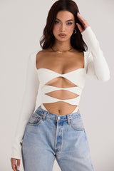Danica White Cutout Bodysuit