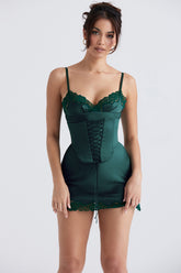 Soraya Forest Satin Slip Dress