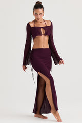 Amalfi Prune Cutout Maxi Skirt