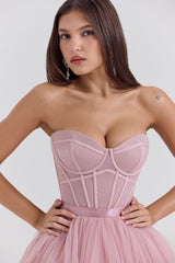 Darling French Rose Tulle Midi Dress - SALE