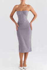 Mistress Rocks Slate Strapless Midi Dress - SALE