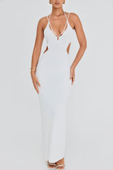 Mistress Rocks White Knit Cutout Maxi Dress - SALE