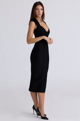 The Icon Black Bandage Midi Dress