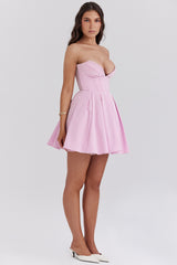 Mar Cotton Candy Twill Strapless Mini Dress