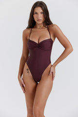 Aruba Cacao Gathered Swimsuit