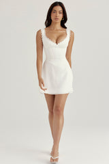 Tilly White Pin Tuck Mini Dress