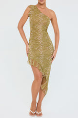 Mistress Rocks Glimmer Print Ruffle Midi Dress - SALE