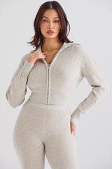 Blaise Opal Marl Knit Cropped Cardigan - SALE