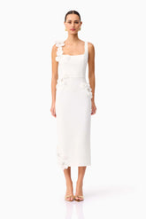 Chantelle 3D Midi Dress in White