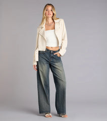 Cool Factor Faux Suede Moto Jacket