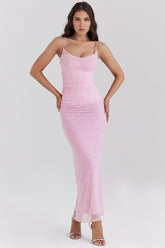 Nalini Cotton Candy Corset Maxi Dress