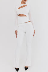 Mistress Rocks Ivory Flower Embellished Trousers - SALE