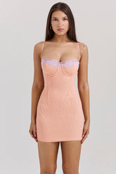 Harper Sorbet Lace Trimmed Mini Dress
