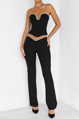 Mistress Rocks Black Crystal Embellished Trousers - SALE