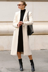Remi Ivory Single Breasted Long Coat