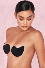 VFront Fastening Moulded Microfibre Bra - Black