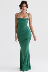 Milena Forest Corset Maxi Dress