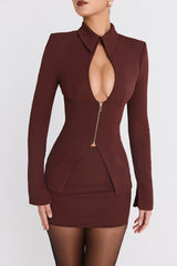 Mistress Rocks Chocolate Mini Skirt - SALE