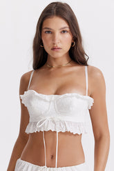 Federica White Broderie Anglais Bralette Top
