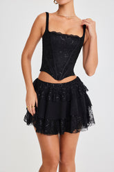 Mistress Rocks Black Layered Mini Skirt - SALE