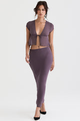 Dyana Dark Mauve Bias Cut Maxi Skirt