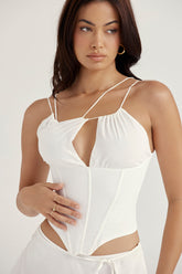 Orla White Chiffon Strappy Corset