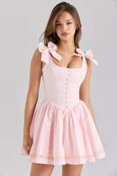 Lyla Pink Stretch Cotton Mini Dress