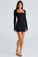 The Long Sleeve Balconette Black Corset Top