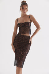 Yolanda Black Lace Midi Skirt
