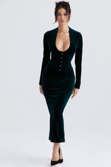 Arabella Forest Velvet Corset Dress