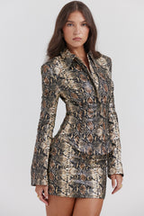 Vani Snake Print Fitted Jacket