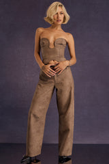 Mistress Rocks Mocha Vegan Leather Balloon Trousers - SALE