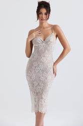 Serelle Antique Ivory Lace Midi Dress
