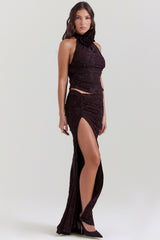 Adrielle Cocoa Midi Skirt