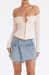 Mistress Rocks Stonewash Denim Mini Skirt - SALE