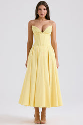 Lady Sunshine Strapless Tulle Midi Dress
