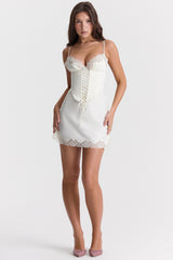 Soraya Ivory Satin Slip Dress