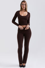 Ama Chocolate Cashmere Blend Trousers - SALE
