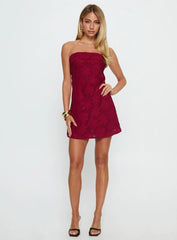 Phillipa Mini Dress Burgundy Floral