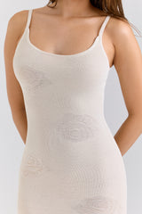 Dara Ecru Rose Embroidered Maxi Dress