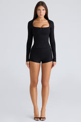 The Long Sleeve Black Corset Top