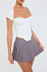 Mistress Rocks Smoke Pleated Mini Skirt - SALE