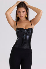 Noella Black Latex Corset Top - Limited Edition