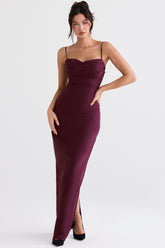 Lani Merlot Corset Maxi Dress