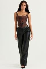 Omaira Black Vegan Leather Trousers